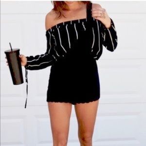 LF Millau Black Shortall w/ scalloped hem